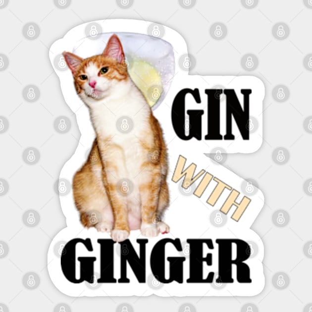 Gin WIth Ginger Sticker by SueNordicDesigns